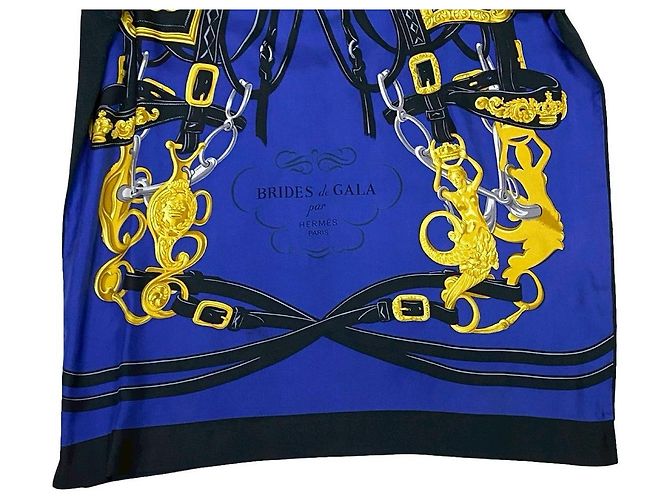 Hermès Camicia in seta, cashmere e cotone Bride de Gala di Hermes Nero Blu - vista 11