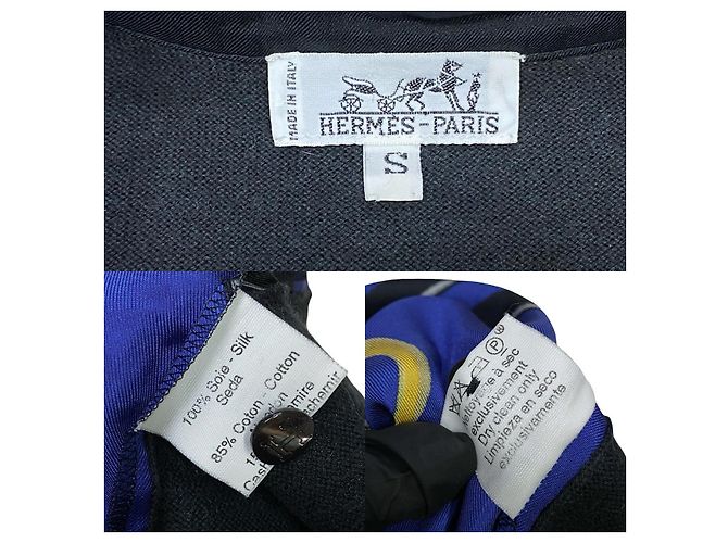 Hermès Camicia in seta, cashmere e cotone Bride de Gala di Hermes Nero Blu - vista 6