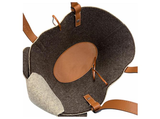 Borsa a mano in pelle di feltro a forma di elefante Loewe Marrone - vista 8