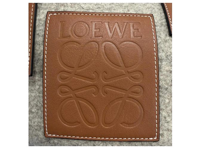 Borsa a mano in pelle di feltro a forma di elefante Loewe Marrone - vista 9