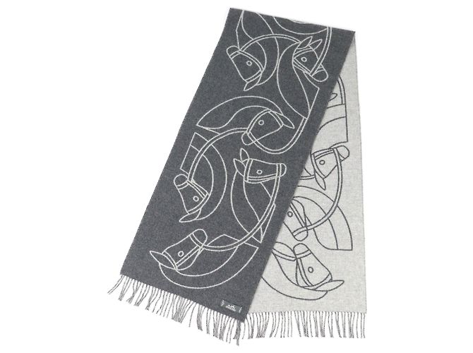 Stola in cashmere Entrelac Equestre di Hermès Marrone - vista 2