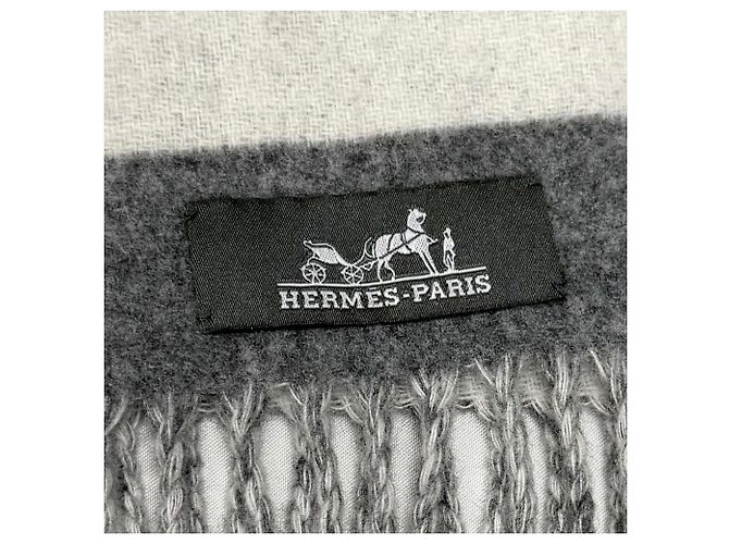 Hermès Stola in cashmere HERMES Love Story Marrone Bianco sporco - vista 6