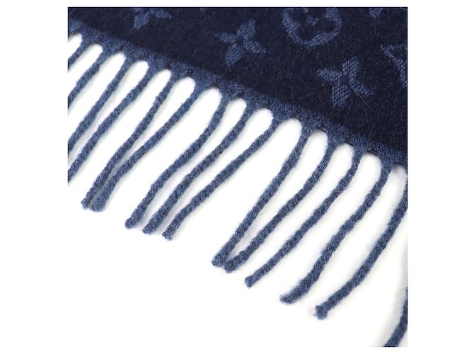Sciarpa in cashmere e lana Monogram sfumata Louis Vuitton Blu navy - vista 5