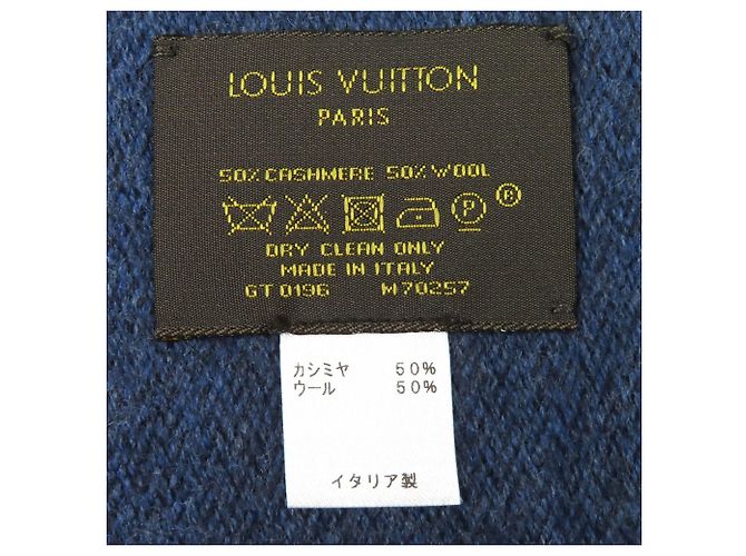 Sciarpa in cashmere e lana Monogram sfumata Louis Vuitton Blu navy - vista 7