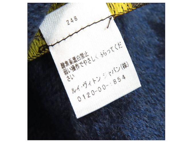 Sciarpa in cashmere e lana Monogram sfumata Louis Vuitton Blu navy - vista 8