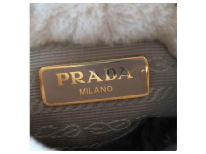 Pochette Mini in Pelle di Pecora Prada - Beige Ecru - vista 11