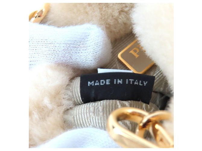 Pochette Mini in Pelle di Pecora Prada - Beige Ecru - vista 14