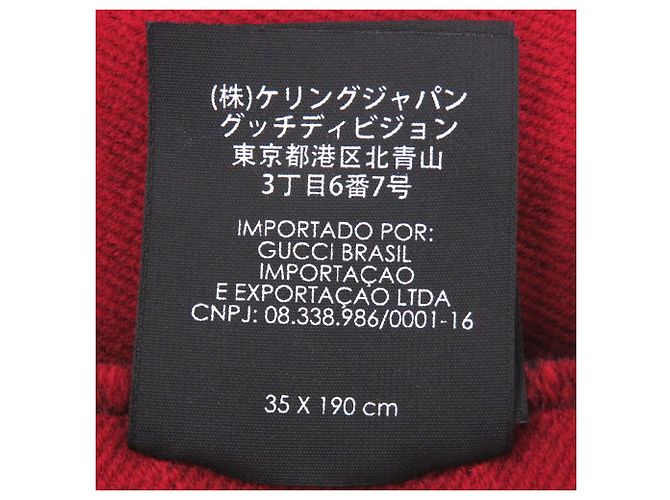 Sciarpa Jumbo GG in jacquard di lana e seta con frange Gucci Rosso Blu navy - vista 10