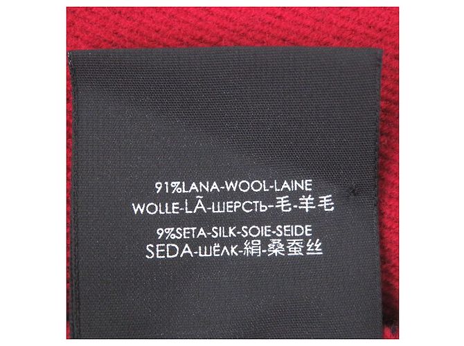 Sciarpa Jumbo GG in jacquard di lana e seta con frange Gucci Rosso Blu navy - vista 8