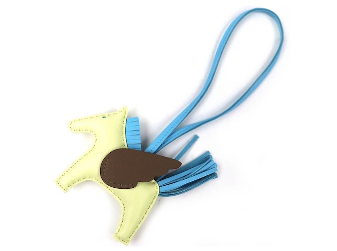 Charm Rodeo Pegasus PM di Hermès Giallo Taupe Blu chiaro - vista 3