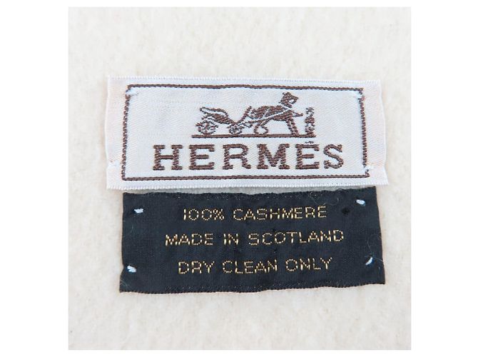 Stola in cashmere avorio Hermès Crudo - vista 6