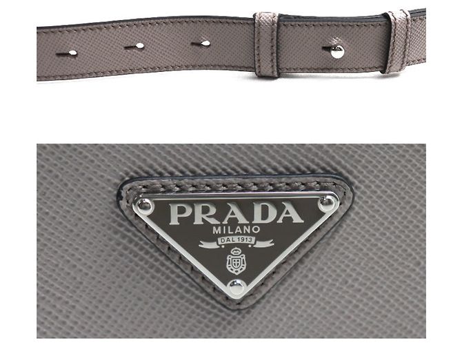 Prada Saffiano Triangle Logo Schultertasche Braun - Ansicht 6