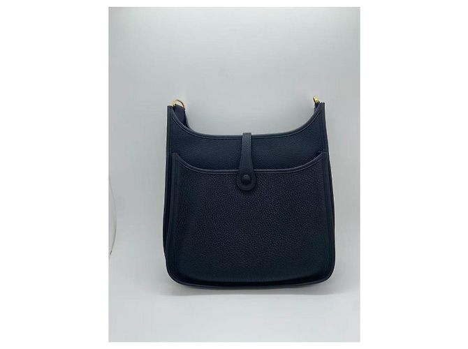 Borsa Hermès Evelyne 29 Nero Oro in pelle - vista 3