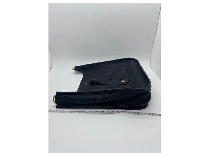 Borsa Hermès Evelyne 29 Nero Oro in pelle - vista 7