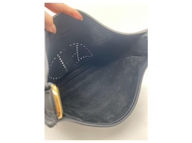 Borsa Hermès Evelyne 29 Nero Oro in pelle - vista 9