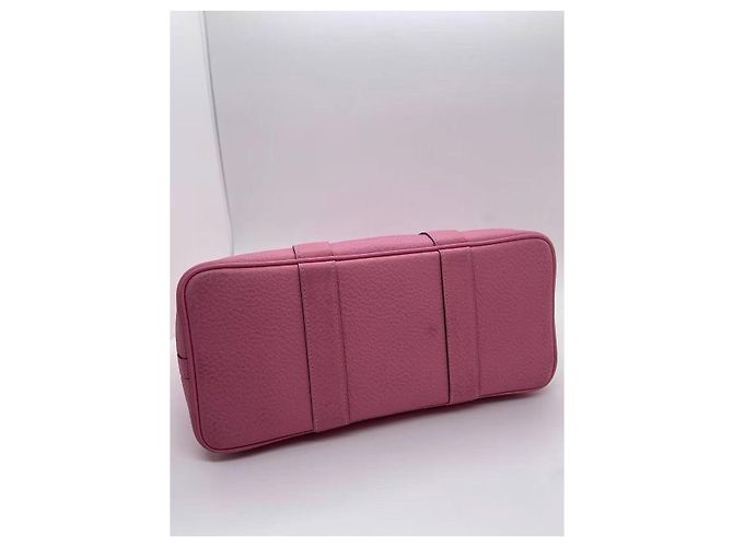 Borsa Hermès Garden Party 30 in tela e pelle rosa - vista 5