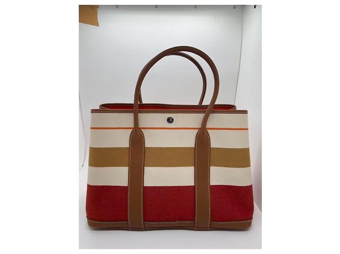 Borsa Hermès Gardenparty 36 in tessuto a righe colorate Multicolore - vista 2