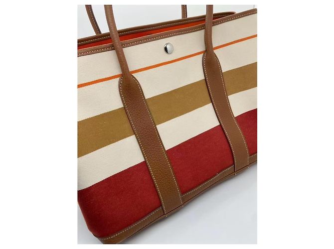 Borsa Hermès Gardenparty 36 in tessuto a righe colorate Multicolore - vista 4