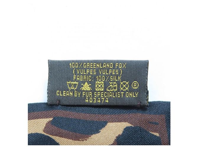Sciarpa Tippet in seta marrone e pelliccia di volpe Louis Vuitton - vista 10