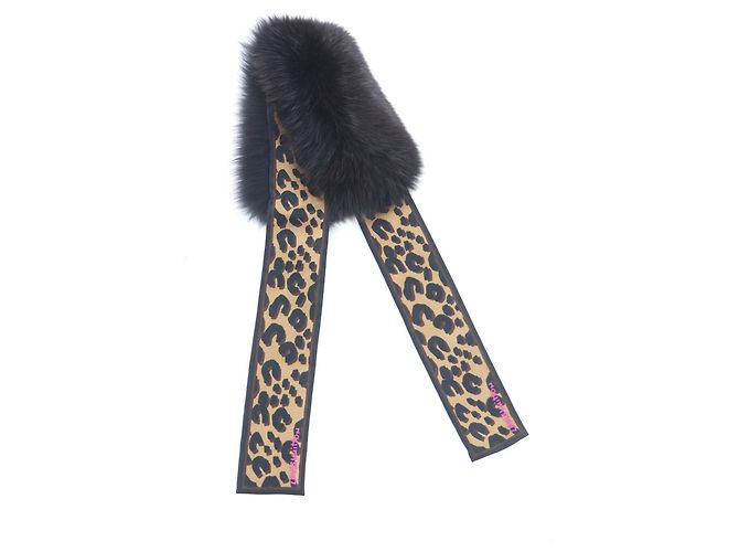 Sciarpa Tippet in seta marrone e pelliccia di volpe Louis Vuitton - vista 2