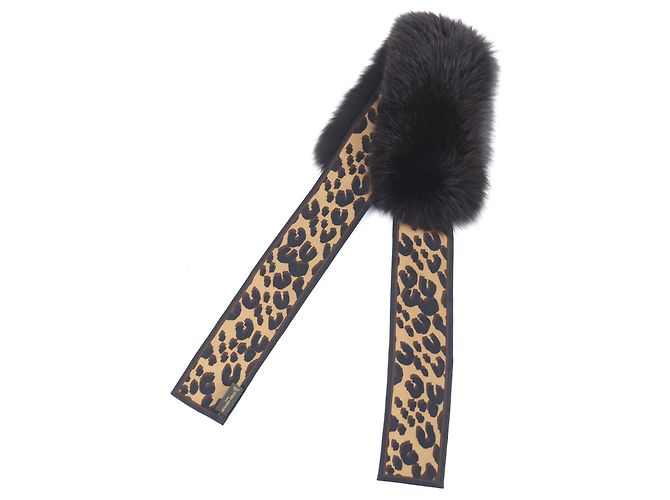 Sciarpa Tippet in seta marrone e pelliccia di volpe Louis Vuitton - vista 3