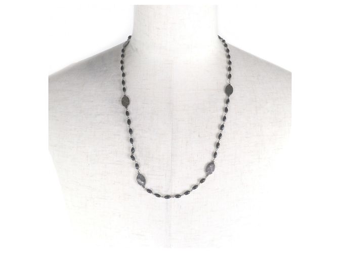 Collana lunga con placca a stemma AG925 di GUCCI Nero Argento - vista 2