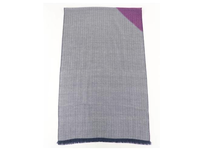 Sciarpa in cashmere Hermès in blu navy e viola Porpora - vista 3