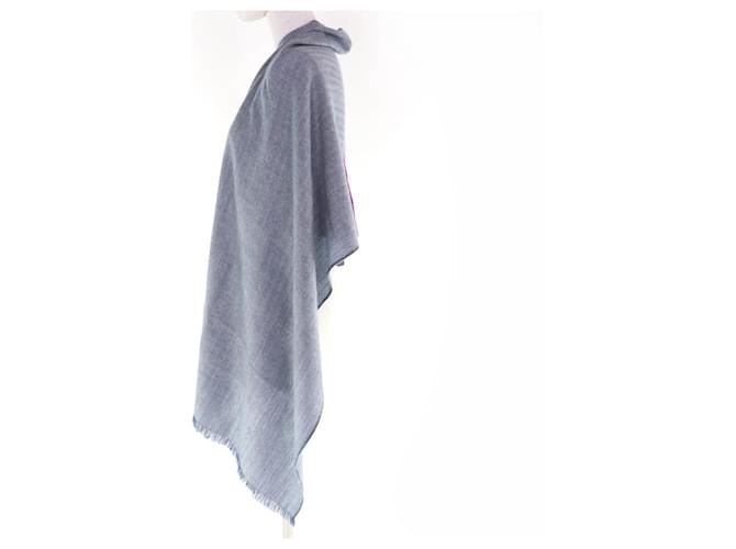 Sciarpa in cashmere Hermès in blu navy e viola Porpora - vista 5