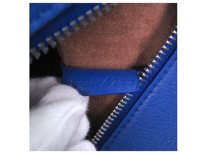 Céline Borsa messenger in pelle di vitello Takeaway di Celine Blu - vista 12