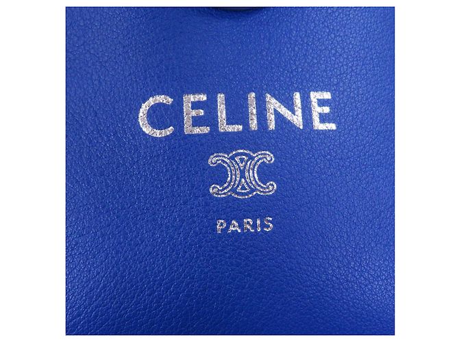 Céline Borsa messenger in pelle di vitello Takeaway di Celine Blu - vista 8