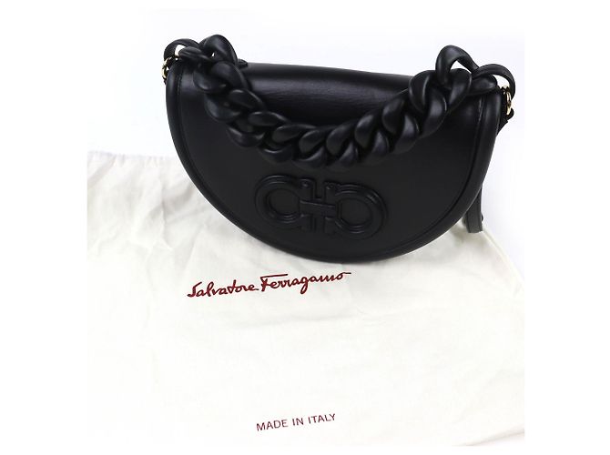 Sac à main en cuir 2-en-1 Salvatore Ferragamo Noir - vue 2