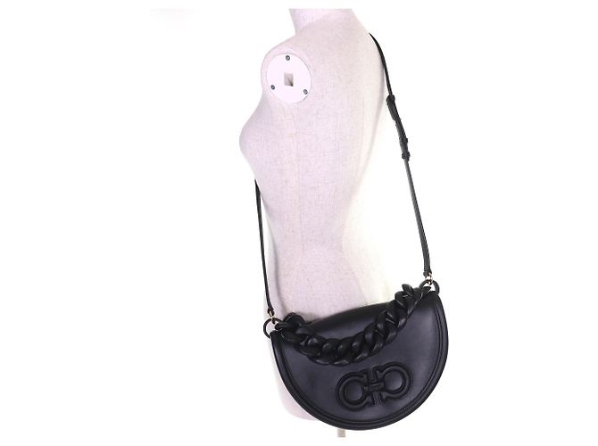 Sac à main en cuir 2-en-1 Salvatore Ferragamo Noir - vue 9