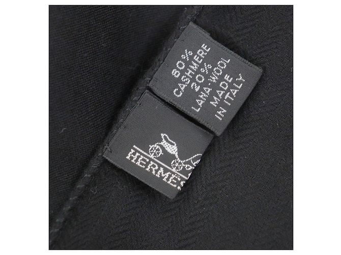 Stola in cashmere e lana con logo H di Hermès Nero - vista 5