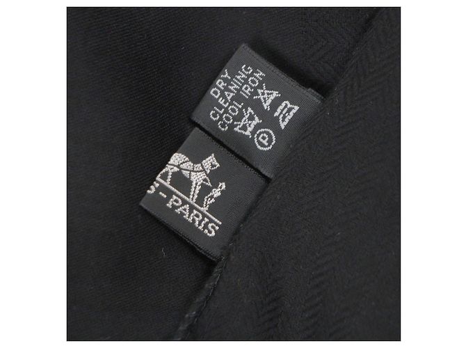 Stola in cashmere e lana con logo H di Hermès Nero - vista 6