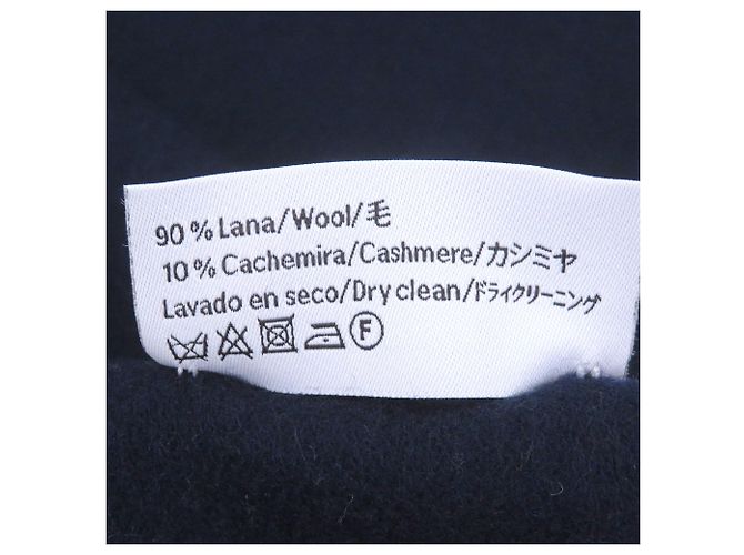 Stola Anagram in lana e cashmere Loewe Verde Blu navy - vista 8