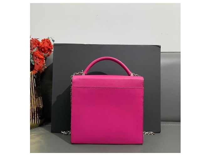 Borsa Hermès Cinhetic in pelle di pecora fucsia Fuschia - vista 2