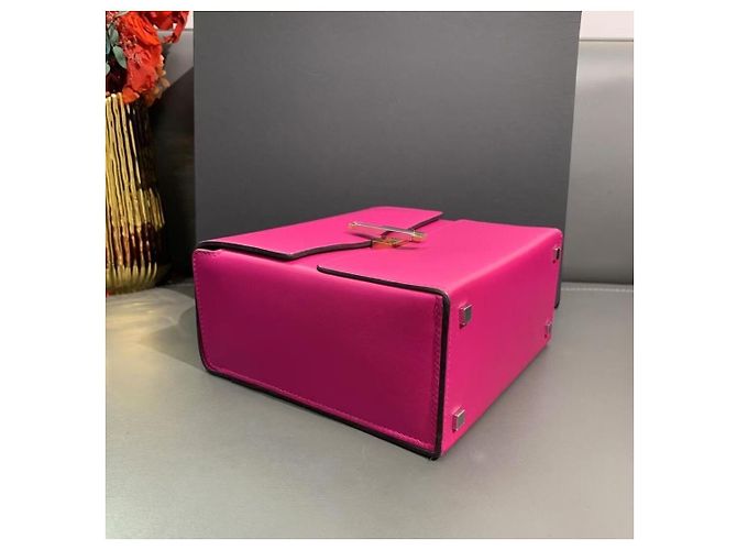 Borsa Hermès Cinhetic in pelle di pecora fucsia Fuschia - vista 3