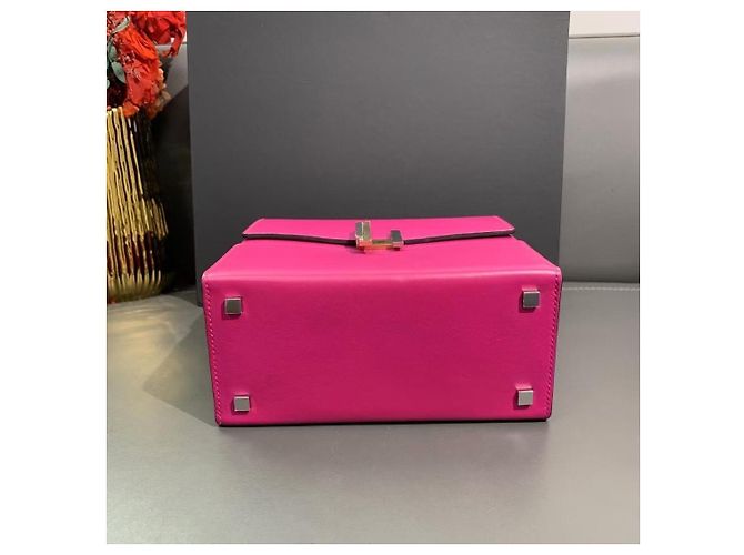 Borsa Hermès Cinhetic in pelle di pecora fucsia Fuschia - vista 5