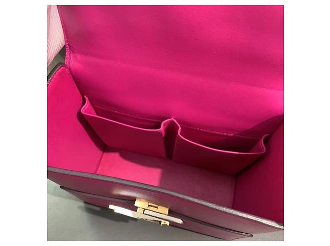 Borsa Hermès Cinhetic in pelle di pecora fucsia Fuschia - vista 7