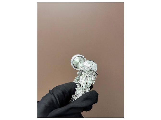 Harry Winston Diamanten Uhr aus Platin und Perlmutt Silber - Ansicht 2