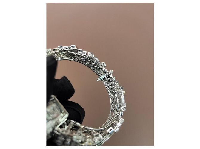 Harry Winston Diamanten Uhr aus Platin und Perlmutt Silber - Ansicht 4