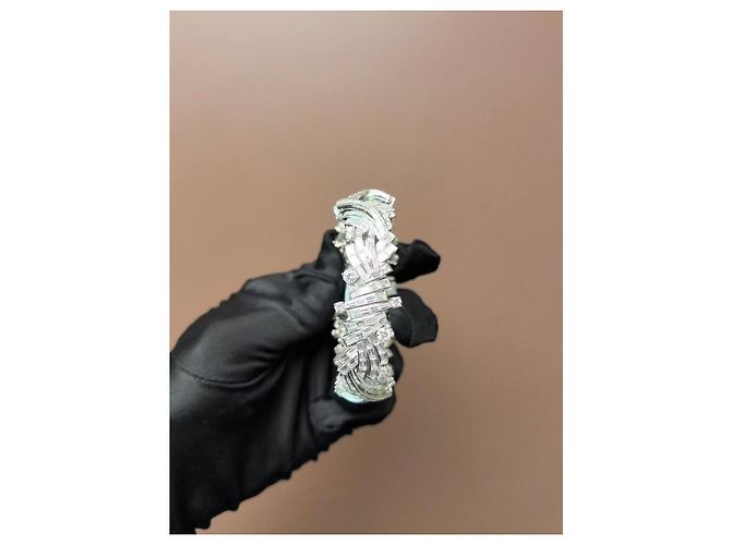 Harry Winston Diamanten Uhr aus Platin und Perlmutt Silber - Ansicht 7
