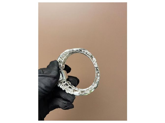 Harry Winston Diamanten Uhr aus Platin und Perlmutt Silber - Ansicht 8