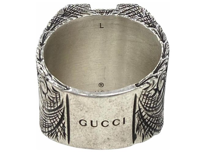Anello Lettera V Arabesco GUCCI Argento - vista 3