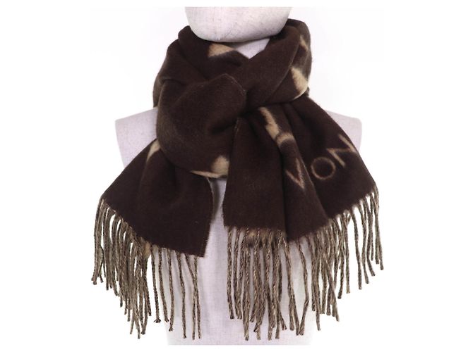 Sciarpa in cashmere marrone Louis Vuitton - vista 3