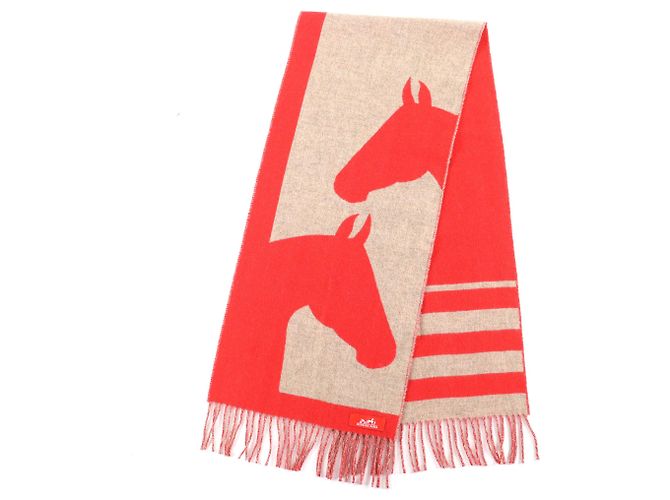 Sciarpa in cashmere Love Story di Hermès Rosso Beige - vista 2