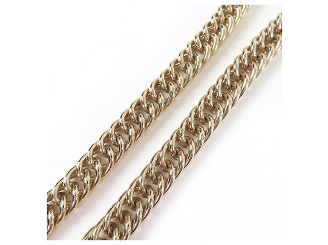 Collar Choker de metal dorado Chanel con marca Coco y strass - vista 7
