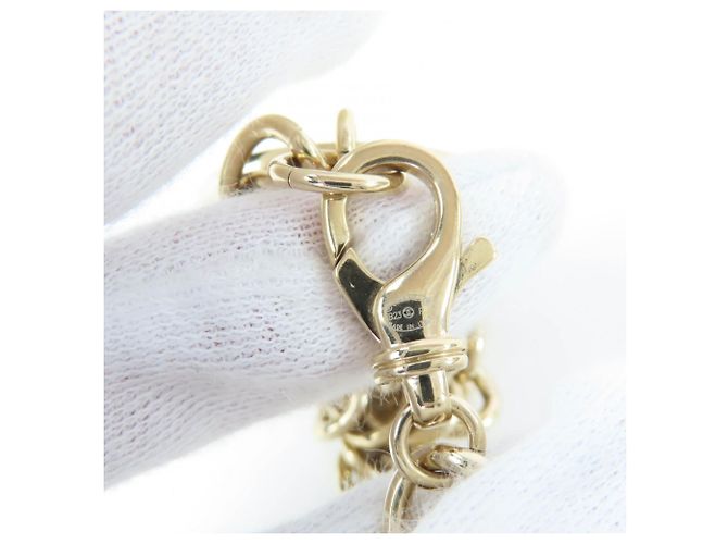 Collar Choker de metal dorado Chanel con marca Coco y strass - vista 8