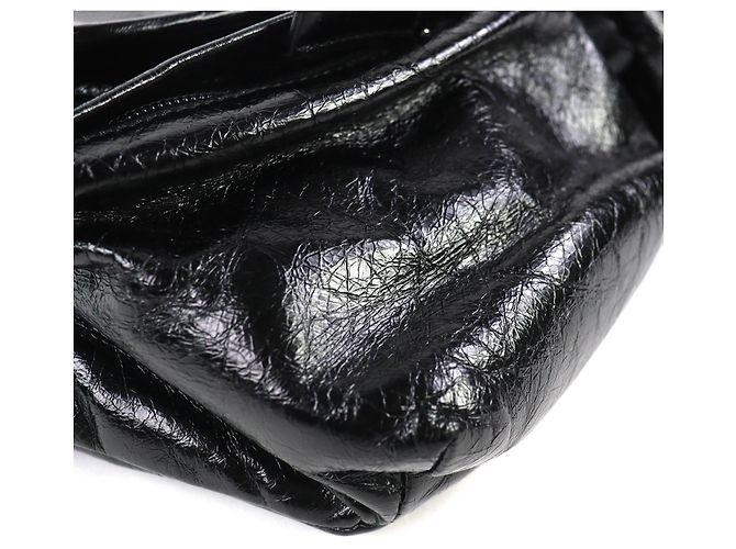 Bolsa de ombro de couro com logo triangular Prada 2VH174 Preto - vista 6