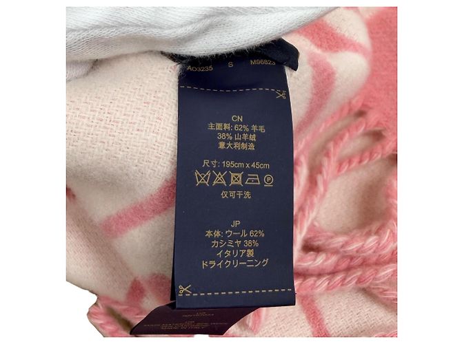 Stola in lana e cashmere Rose Litchi di Louis Vuitton Rosa - vista 10